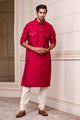 Tasva Red Basic Single Kurta