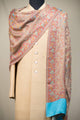 Tasva Rust-Turquoise Paisley Patterned Stole