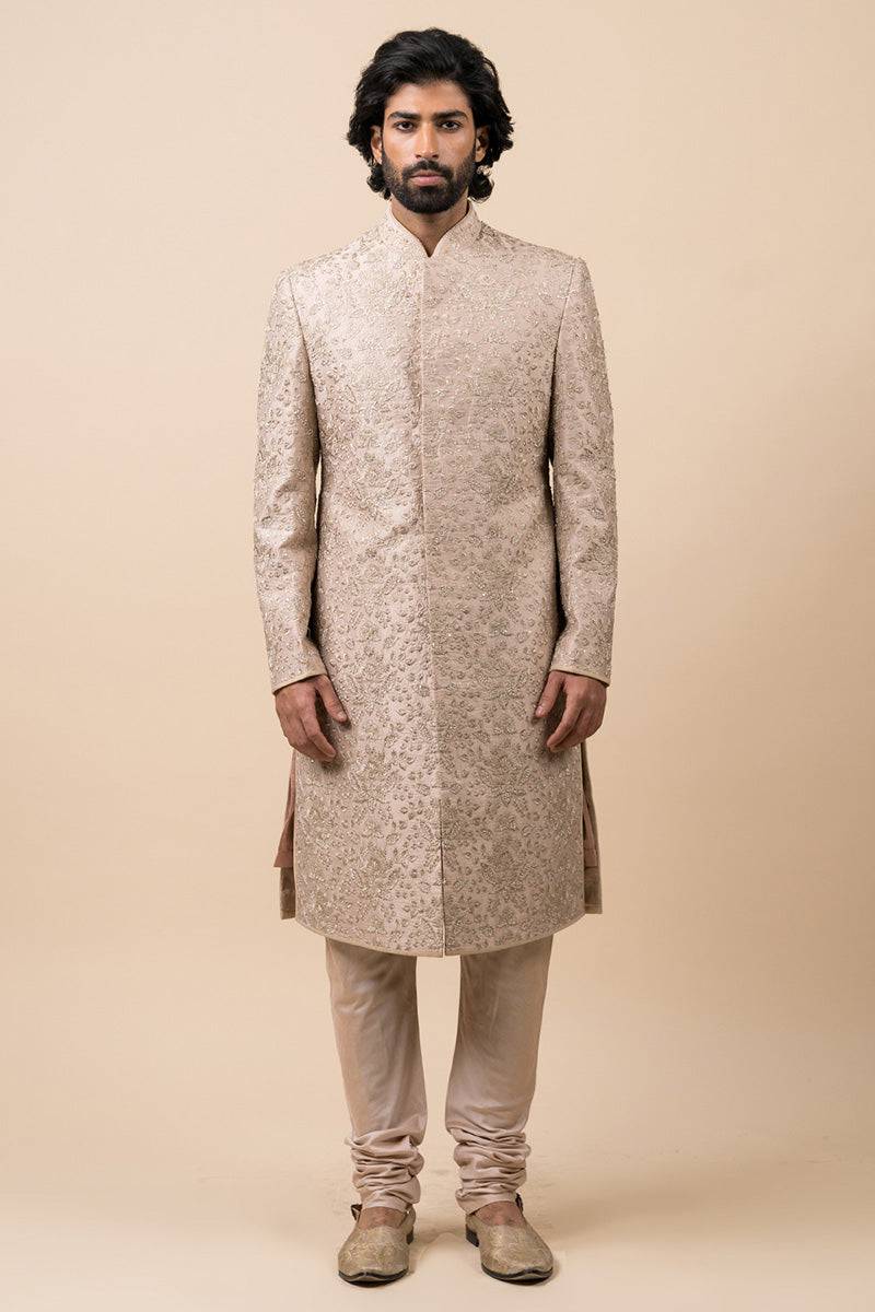 Tasva Sherwani In Floral Embroidery - India shopping