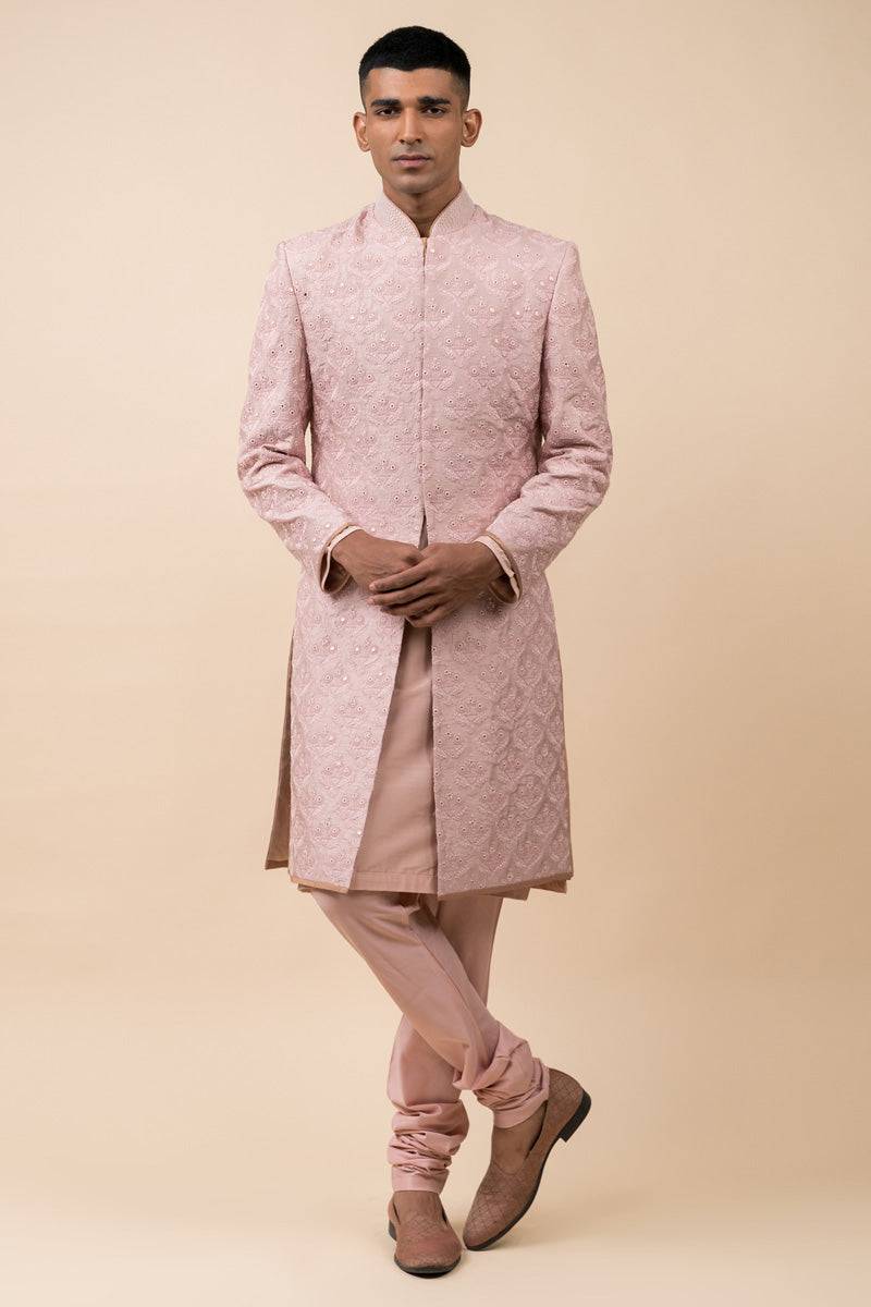 Tasva Sherwani In Schiffli Base - India shopping