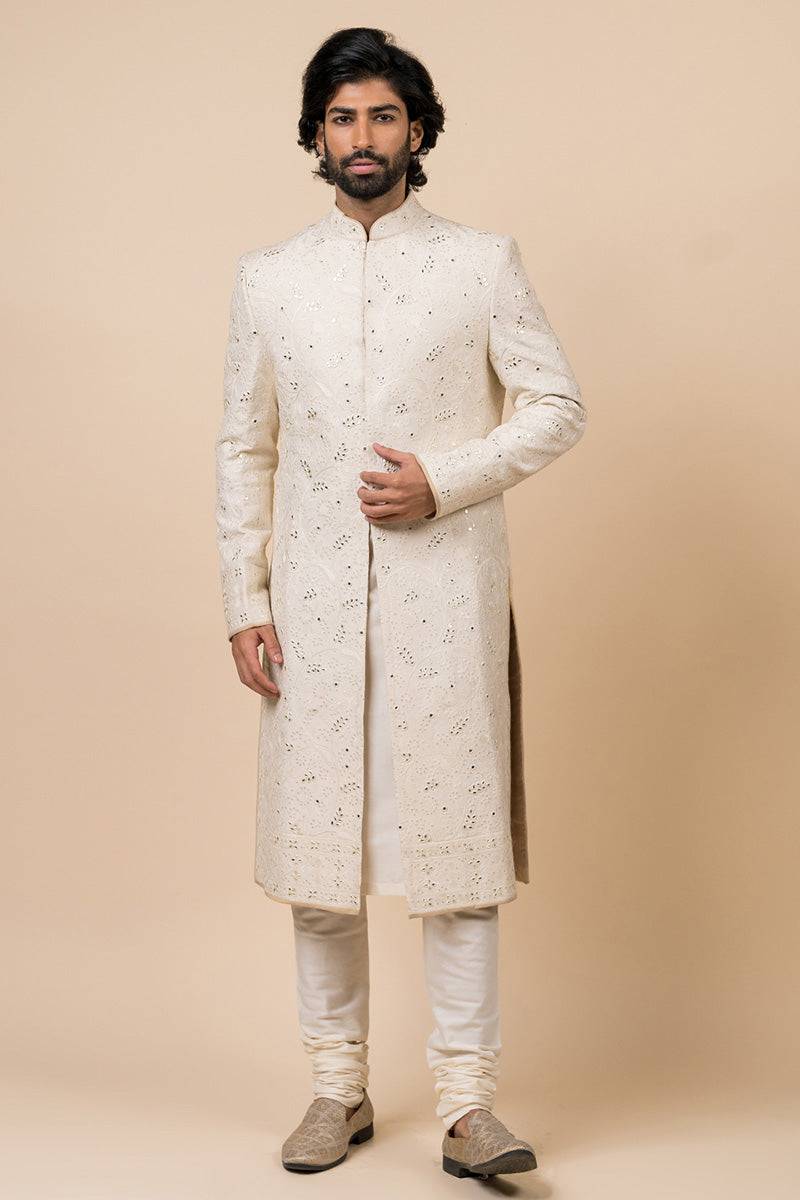 Tasva Sherwani In Thread And Gota Work - India shopping