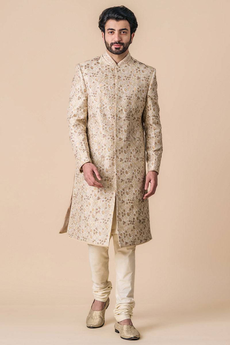 Tasva Sherwani With Zardozi And Dori Work - India shopping