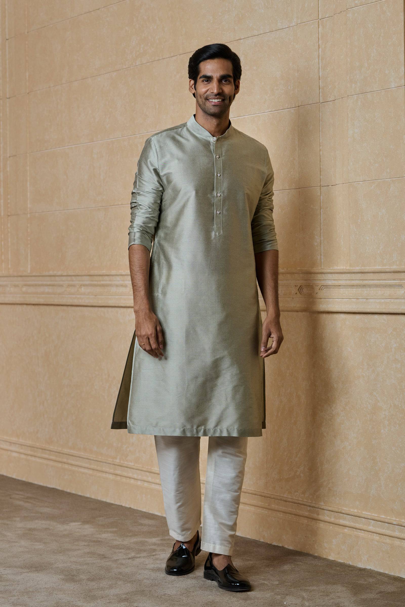 Tasva Zero Point Collar Single Kurta - India shopping