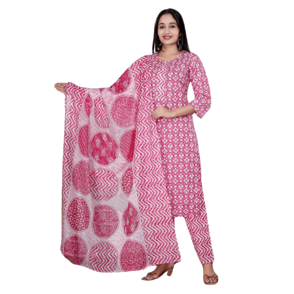 Three piece Set of Kurti - Pant - Dupatta - India shopping