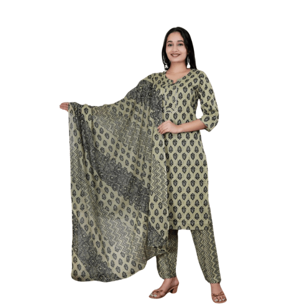 Three piece Set of Kurti - Pant - Dupatta - India shopping