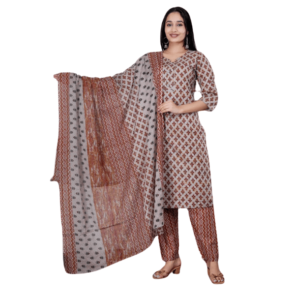 Three piece Set of Kurti - Pant - Dupatta - India shopping