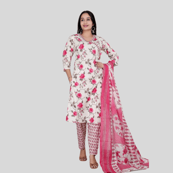 Three piece Set of Kurti - Pant - Dupatta - India shopping