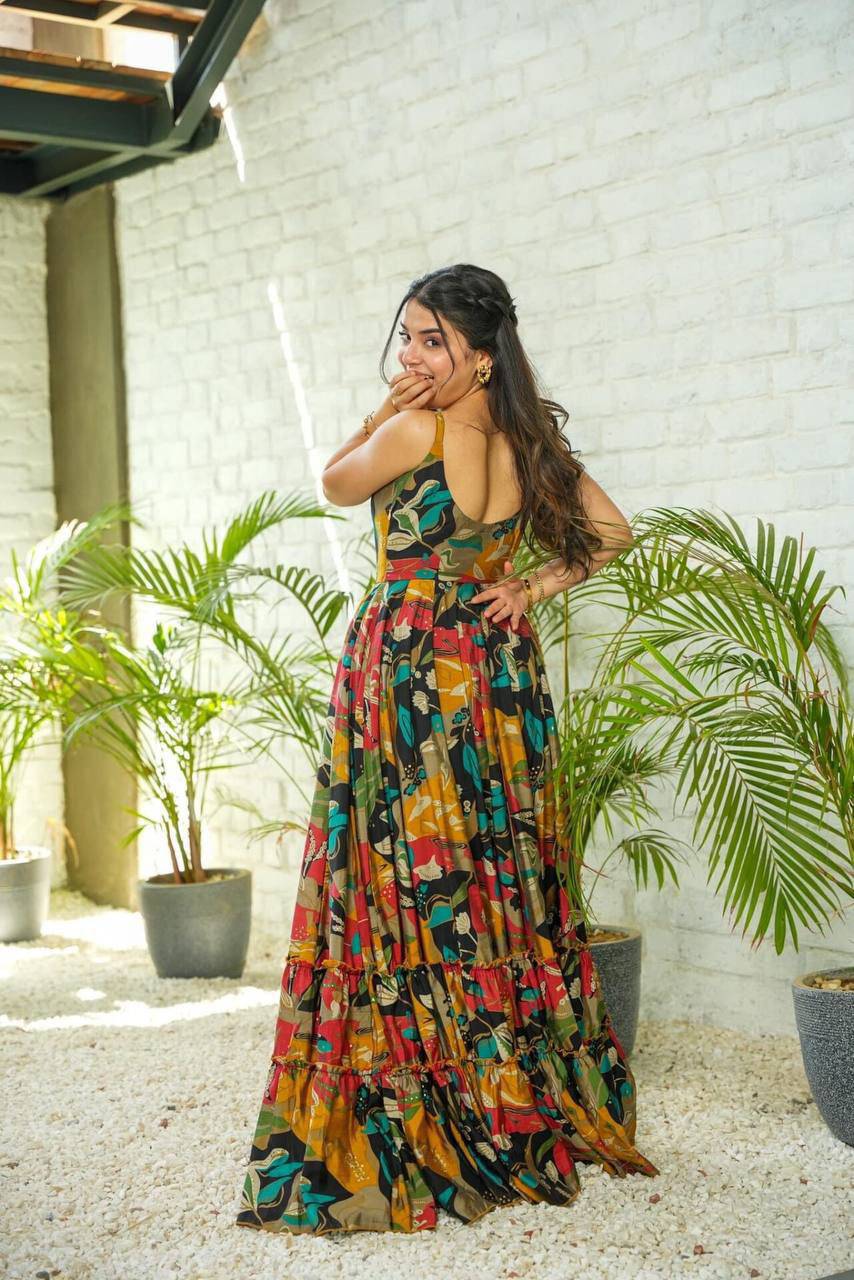 Silken Serenity | Chinnon dress For Summer - India shopping