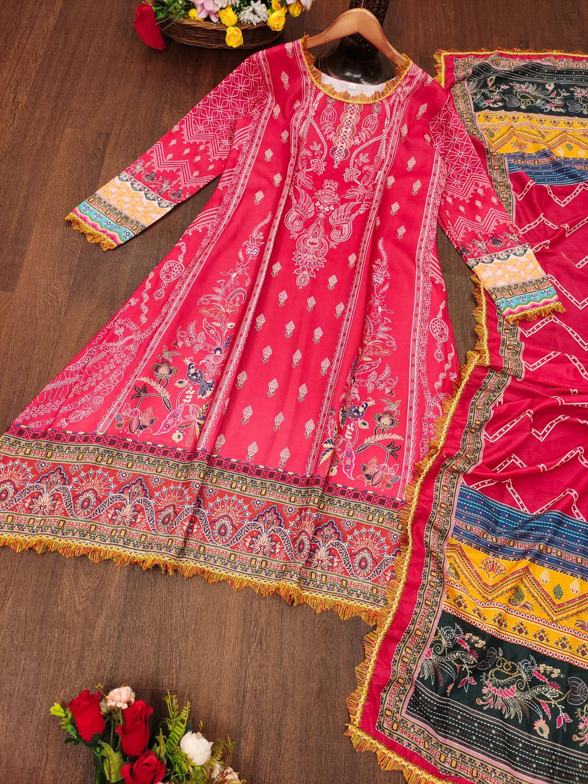 Lahori Suit Muslin Fabric With Digital Prints | Ready To Wear - India shopping