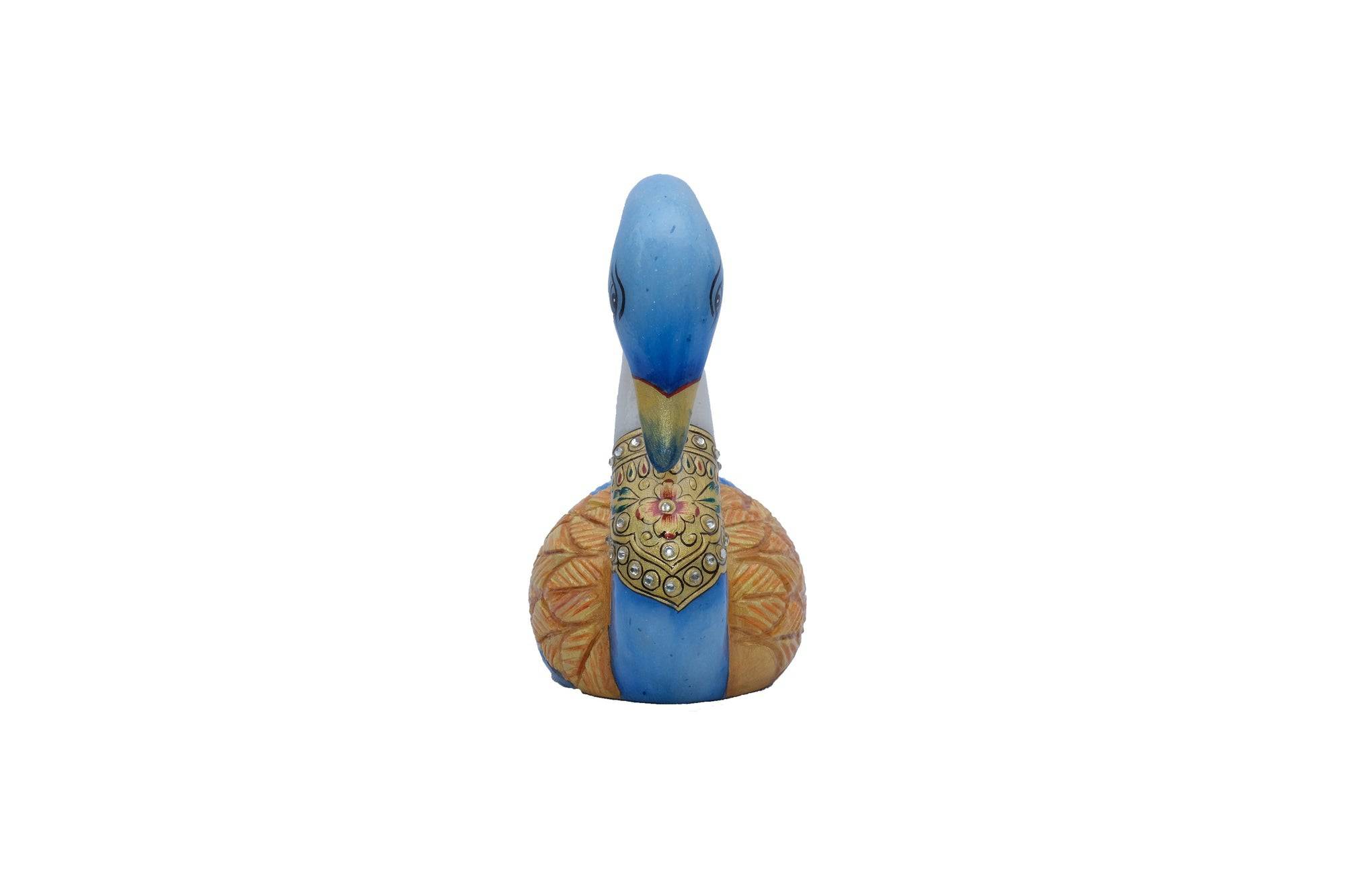 Marble Blue Swan In Gold Neckline Jewellery - 6 x 5 x 3inches - India shopping