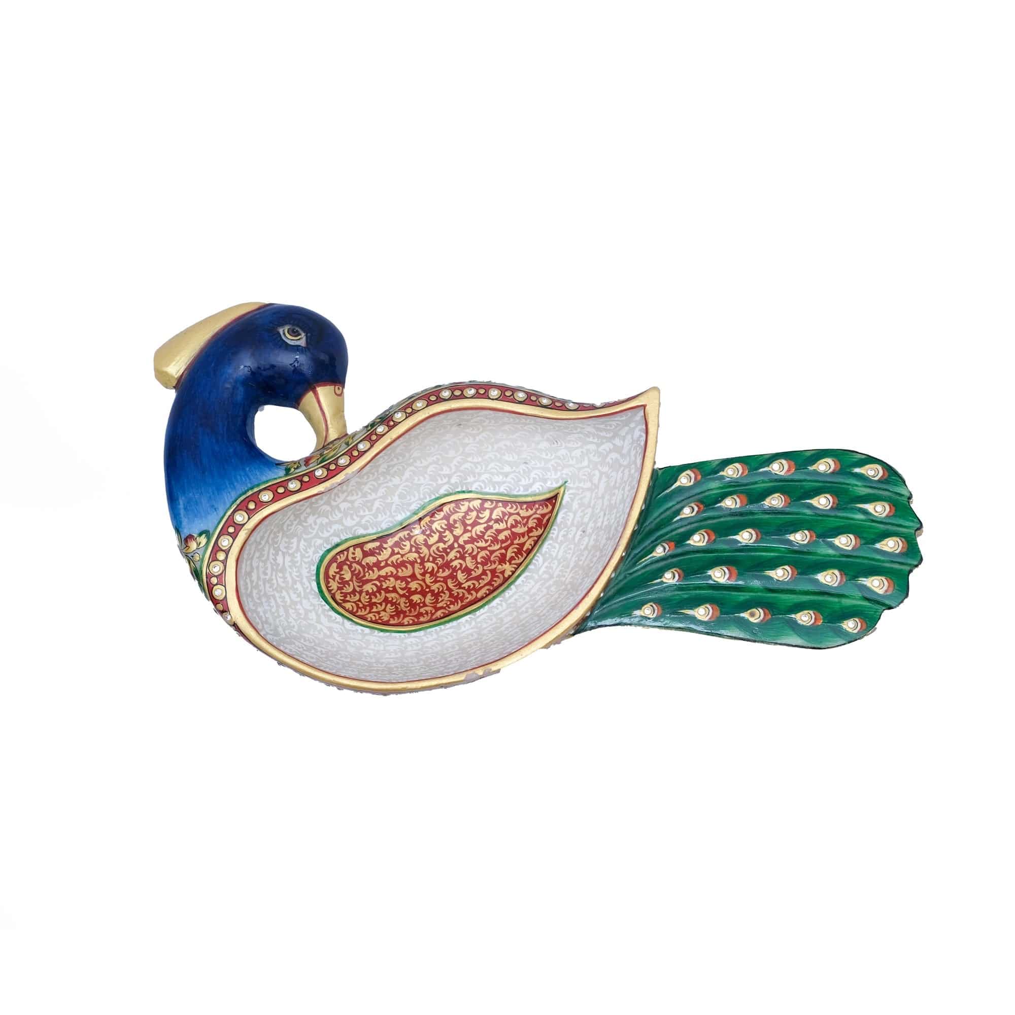 Marble Peacock Bowl For Home And Kitchen - 4 x 15 x 6 - India shopping