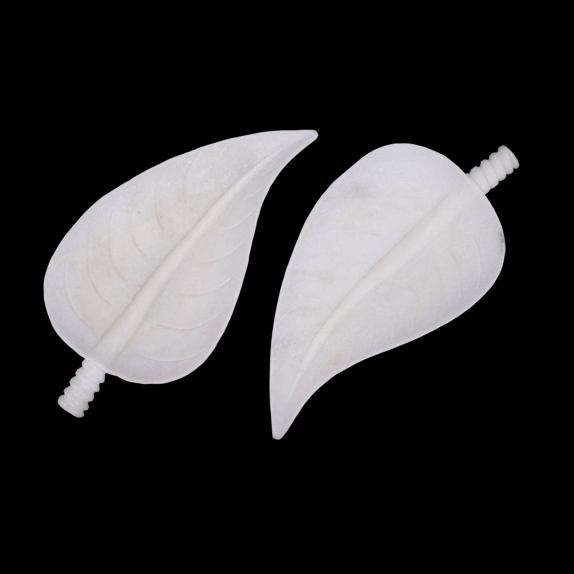 Marble Peepal Leaf Pair - 3 x 24 x 12inch - India shopping