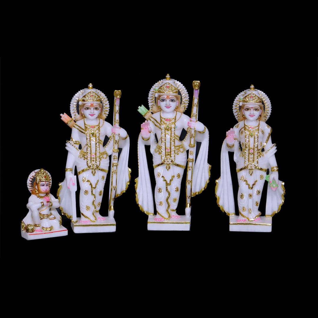 Ram Darbar Marble Statue For Your Home Temple (Makrana) - 12 x 5 x 4 inches - India shopping