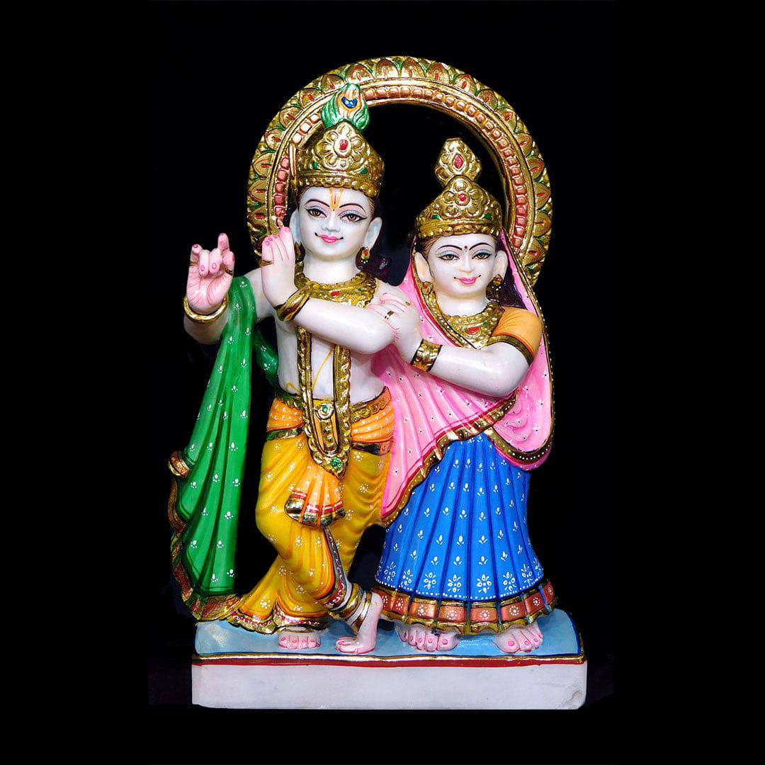 Radha Krishna (Jugal Jodi) Marble Statue - 24 x 16 x 6 inches - India shopping