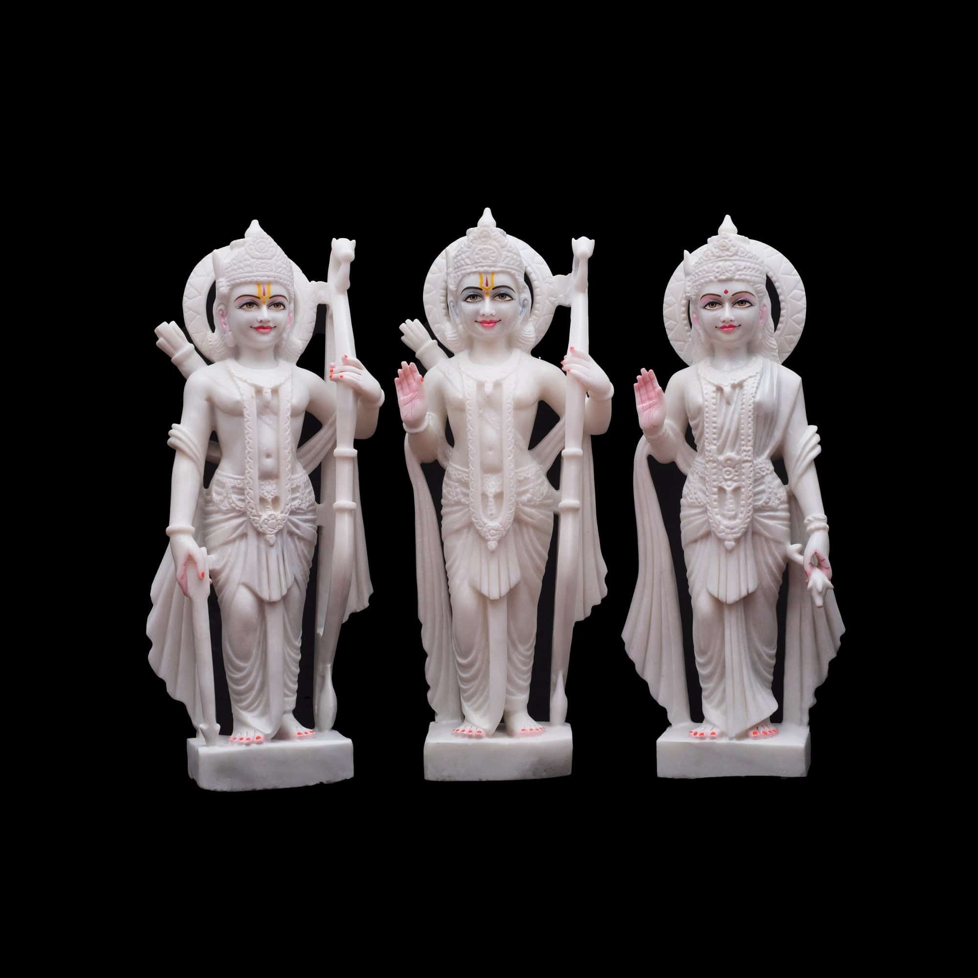 Ram Parivar Marble Statue For Temple - 36 x 16 x 7 - India shopping