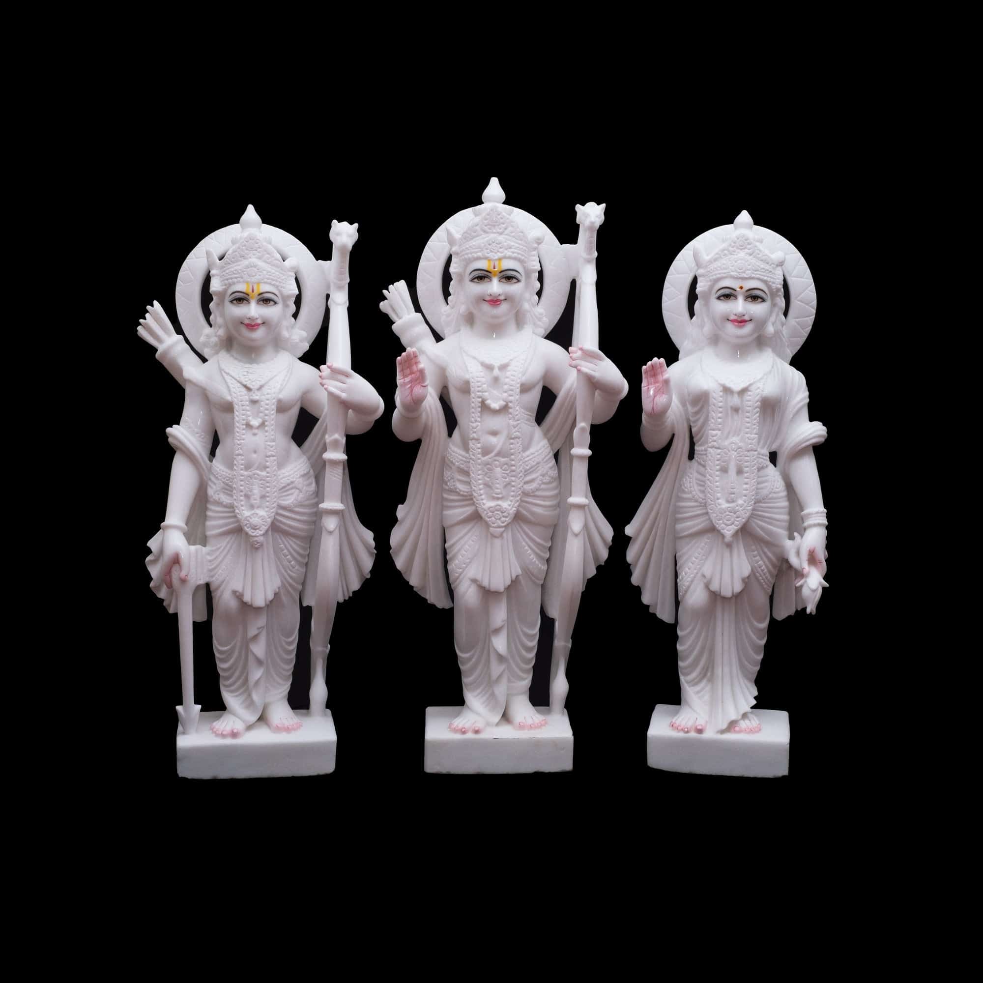 Ram Parivar Marble Statue - 42 x 17 x 8 inches - India shopping