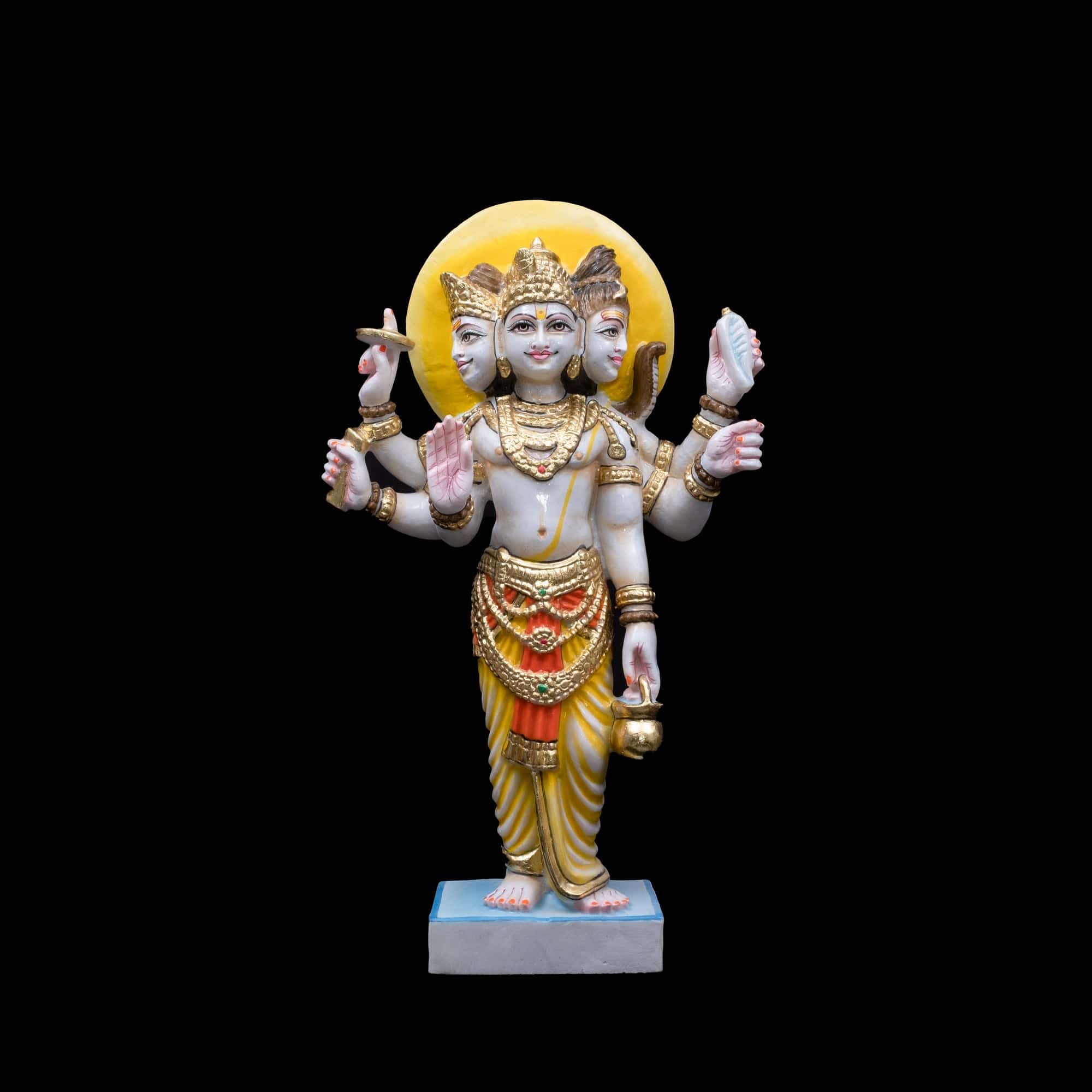 Brahma Standing Marble Statue For Home Temple - 24 x 15 x 5 inches - India shopping