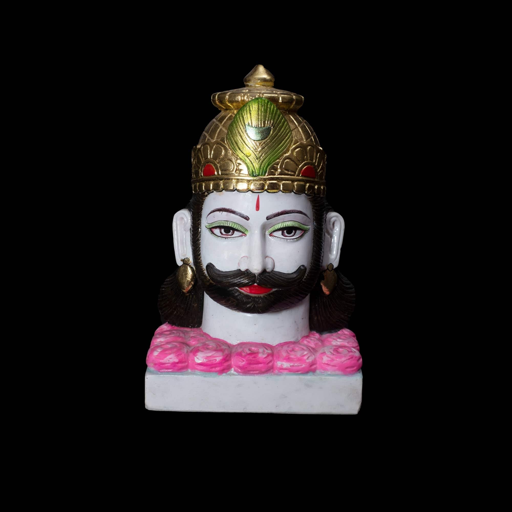 Khatu Shyam Marble Statue For Temple - 16 x 12 x 6 inches - India shopping