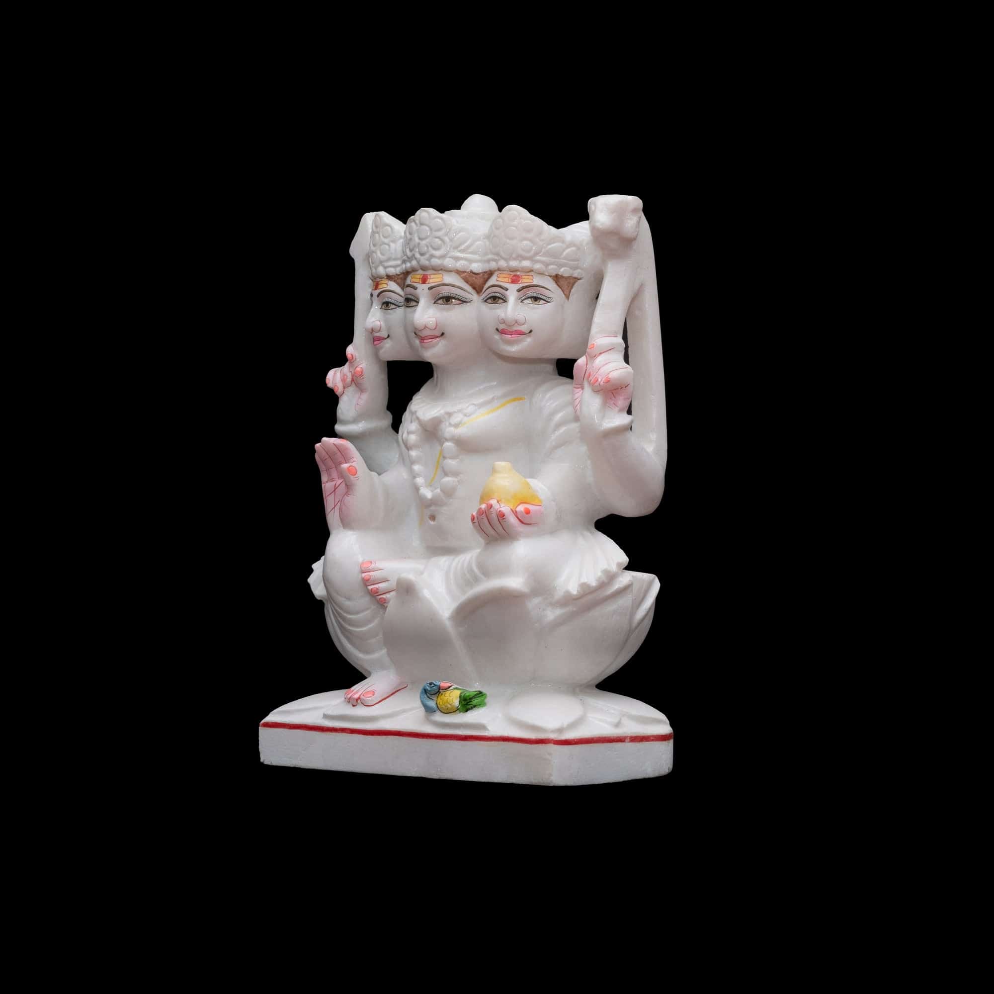 Six-Faced Marble Kartik Statue for Pooj In Temple Home Office - 12 x 8 x 4 inches - India shopping