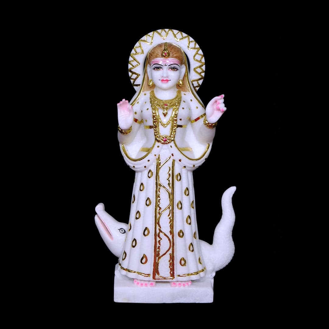 Khoriyar Mata Vietnam Marble Statue - 24 x 18 x 9 inches - India shopping