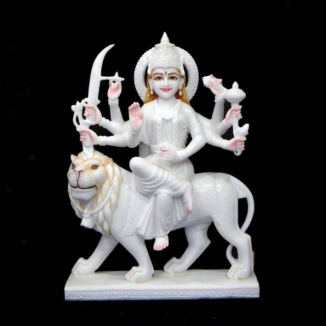 Durga Mata Marble Statue For Temple (Vietnam) - 36 x 24 x 12 inches - India shopping