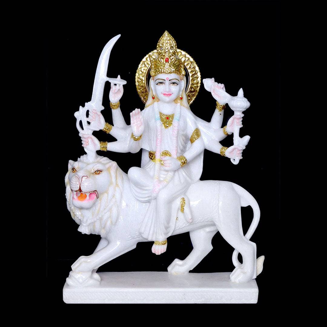 Durga Mata Marble Statue (Vietnam) - 36 x 24 x 12 inches - India shopping