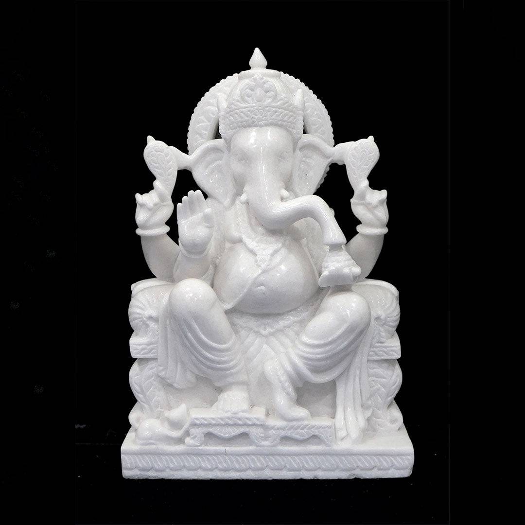 Ganesh Ji Marble Statue For Your Home Temple (Vietnam) - 36 x 24 x 12 inches - India shopping