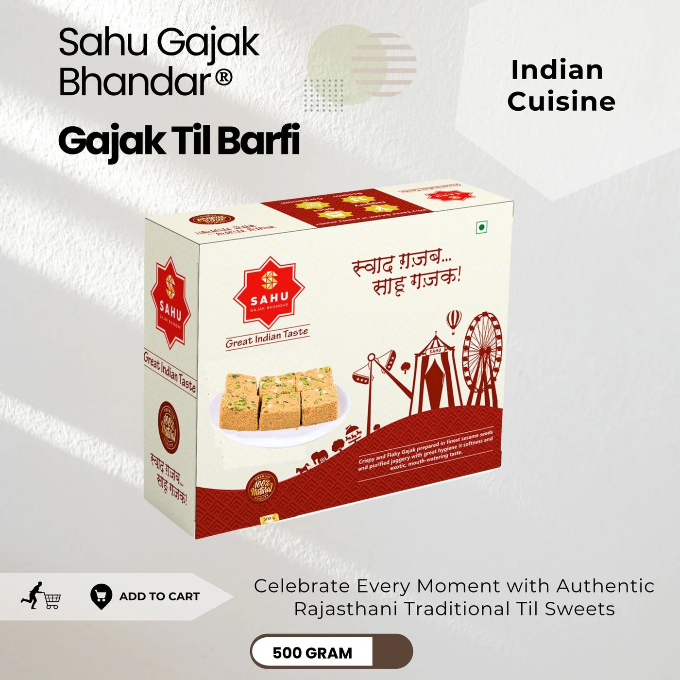 Sahu Gajak Gajak Barfi 500 Gram