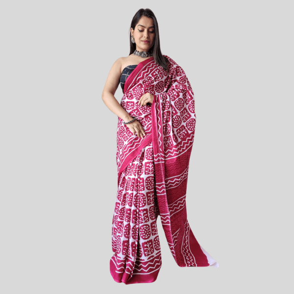 Collection Of Printed Cotton Mulmul sarees - India shopping