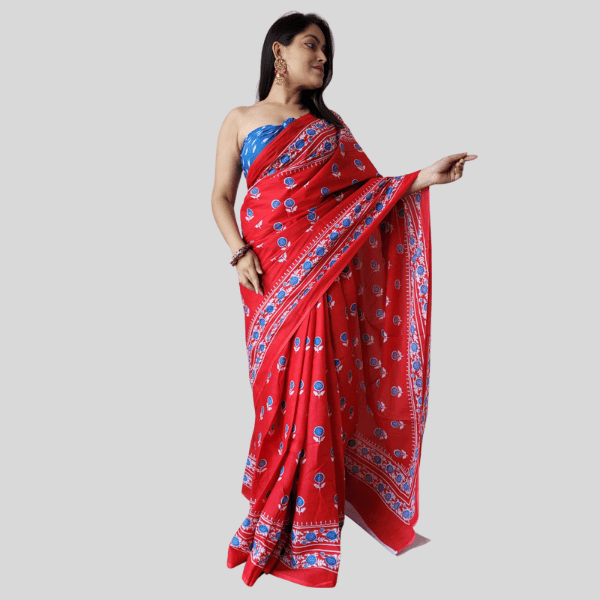 Collection Of Printed Cotton Mulmul sarees - India shopping