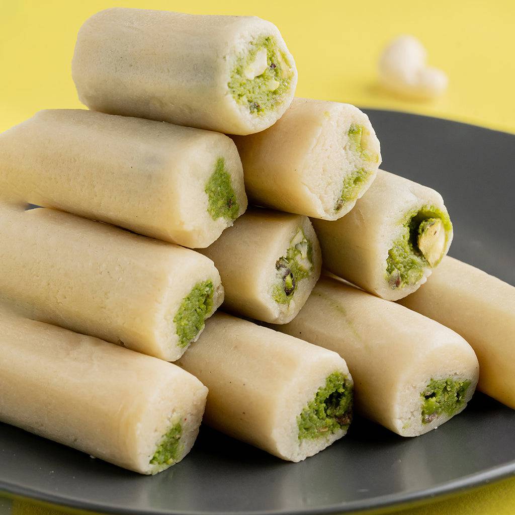 Vellanki Foods Kaju Pista Rolls 500 gms - India shopping